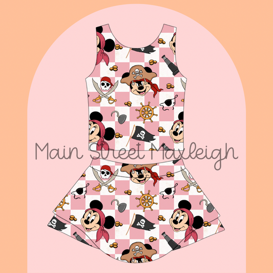 Pink, yo ho, yo ho, pirate life for me yoga set