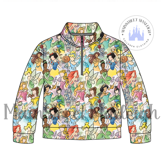 Sketch princess half zip up