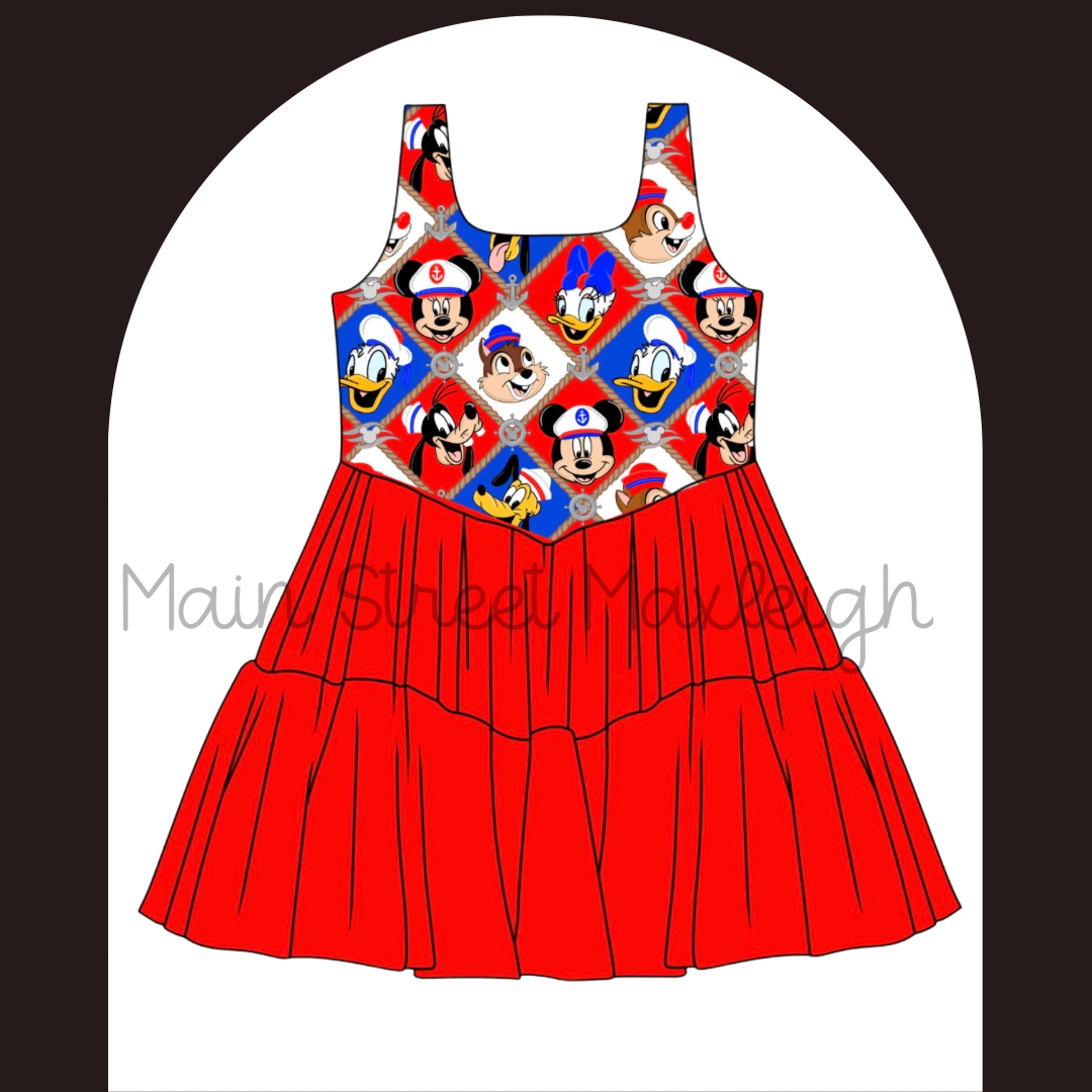 Red/blue cruise rope Dress