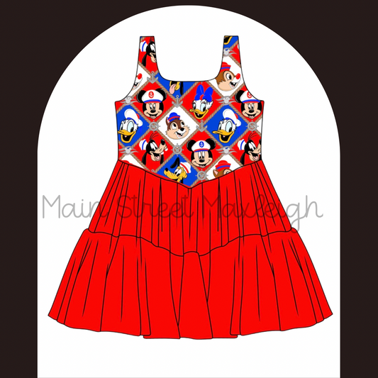 Red/blue cruise rope Dress