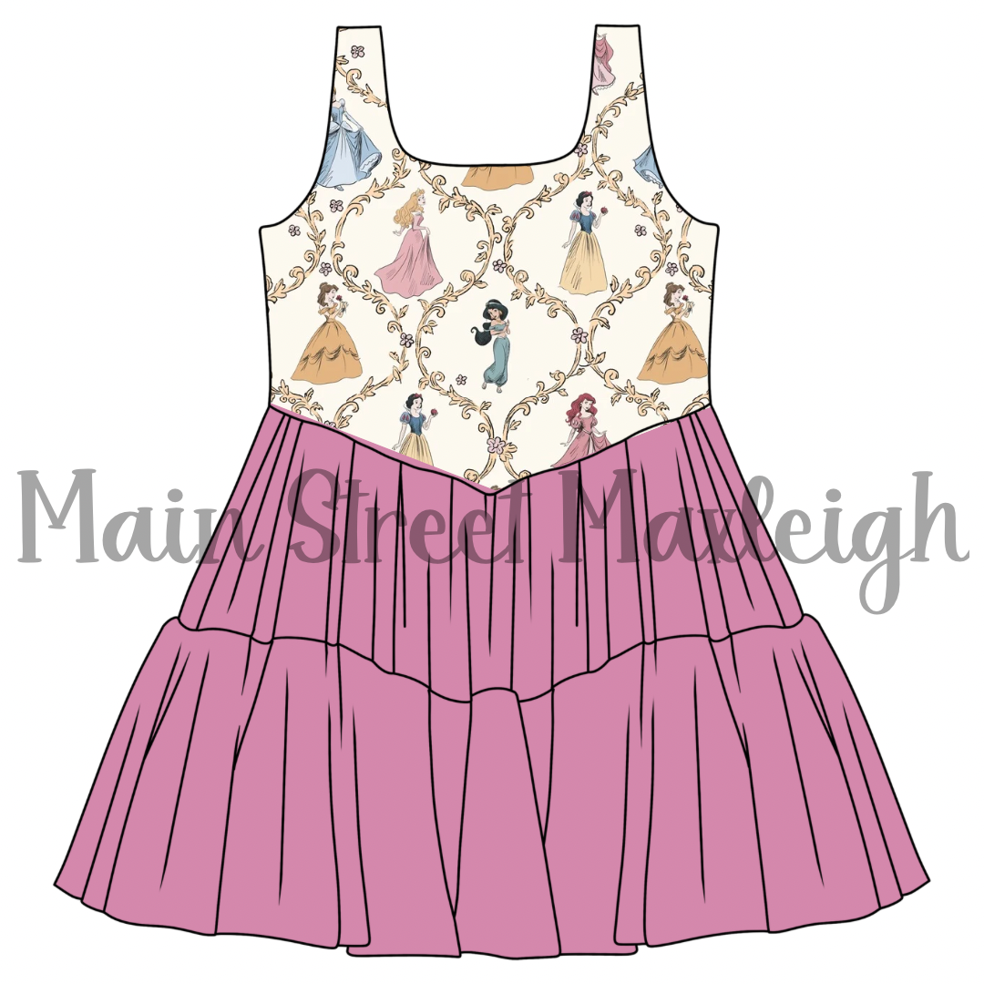 Golden princess mesh dress