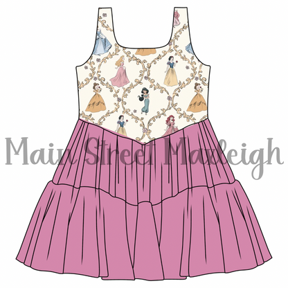 Golden princess mesh dress