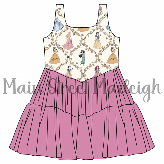 Golden princess mesh dress