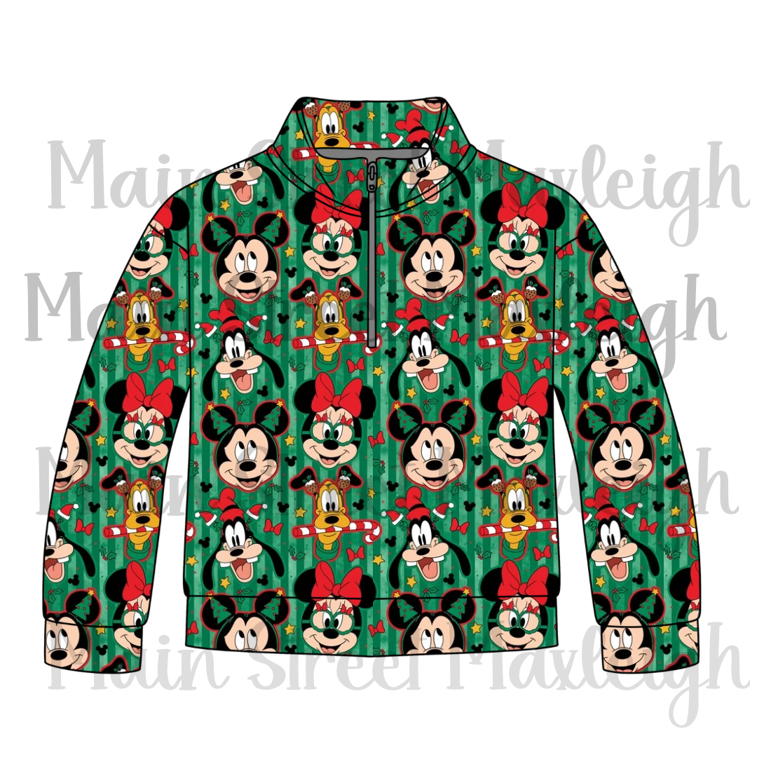 Green Christmas Stripe Zip