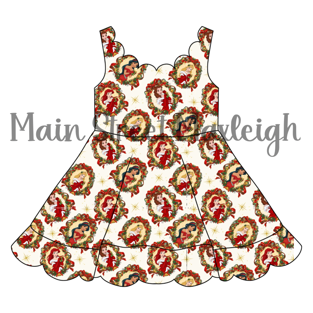 Royal Christmas scallop dress