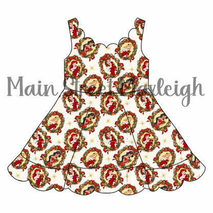 Royal Christmas scallop dress