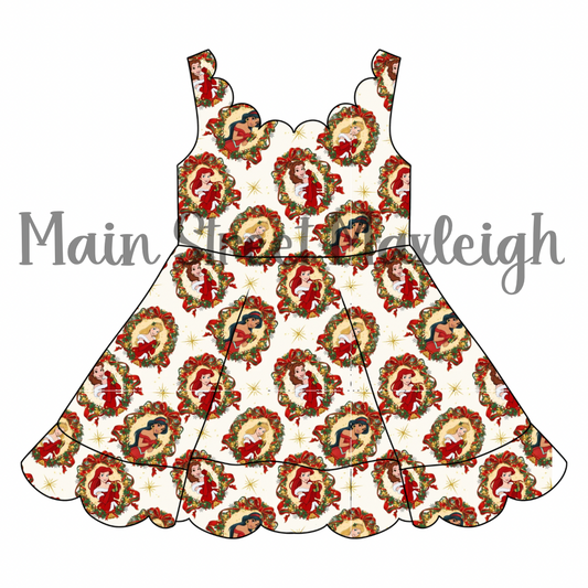 Royal Christmas scallop dress