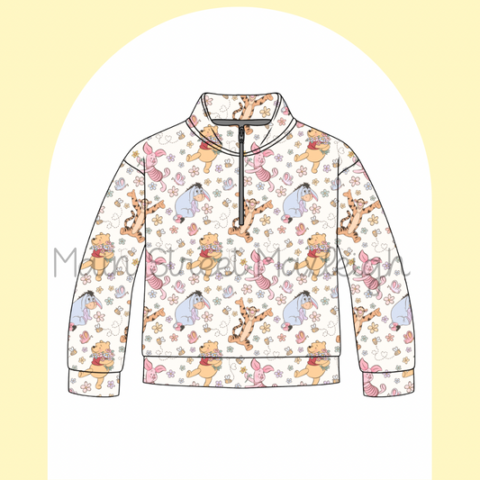 Bear floral zip