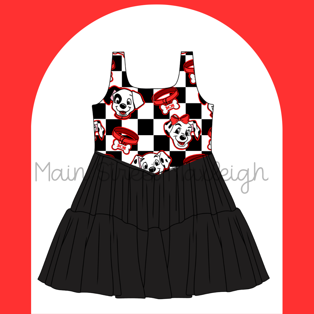 Checker puppy dress