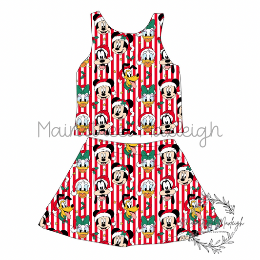 Very merry red stripes yoga set