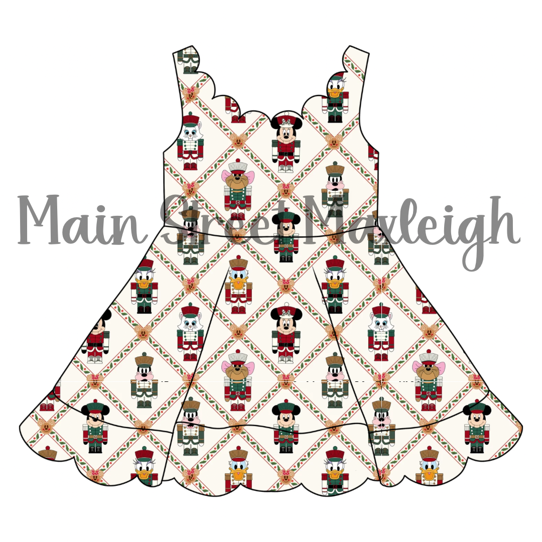 Christmas nutcracker scallop dress
