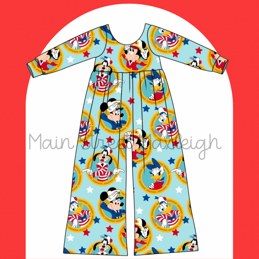 Teal porthole romper