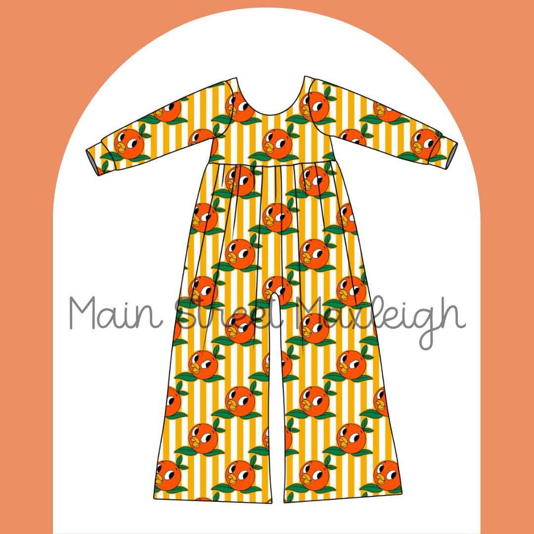 Orange Bird Romper