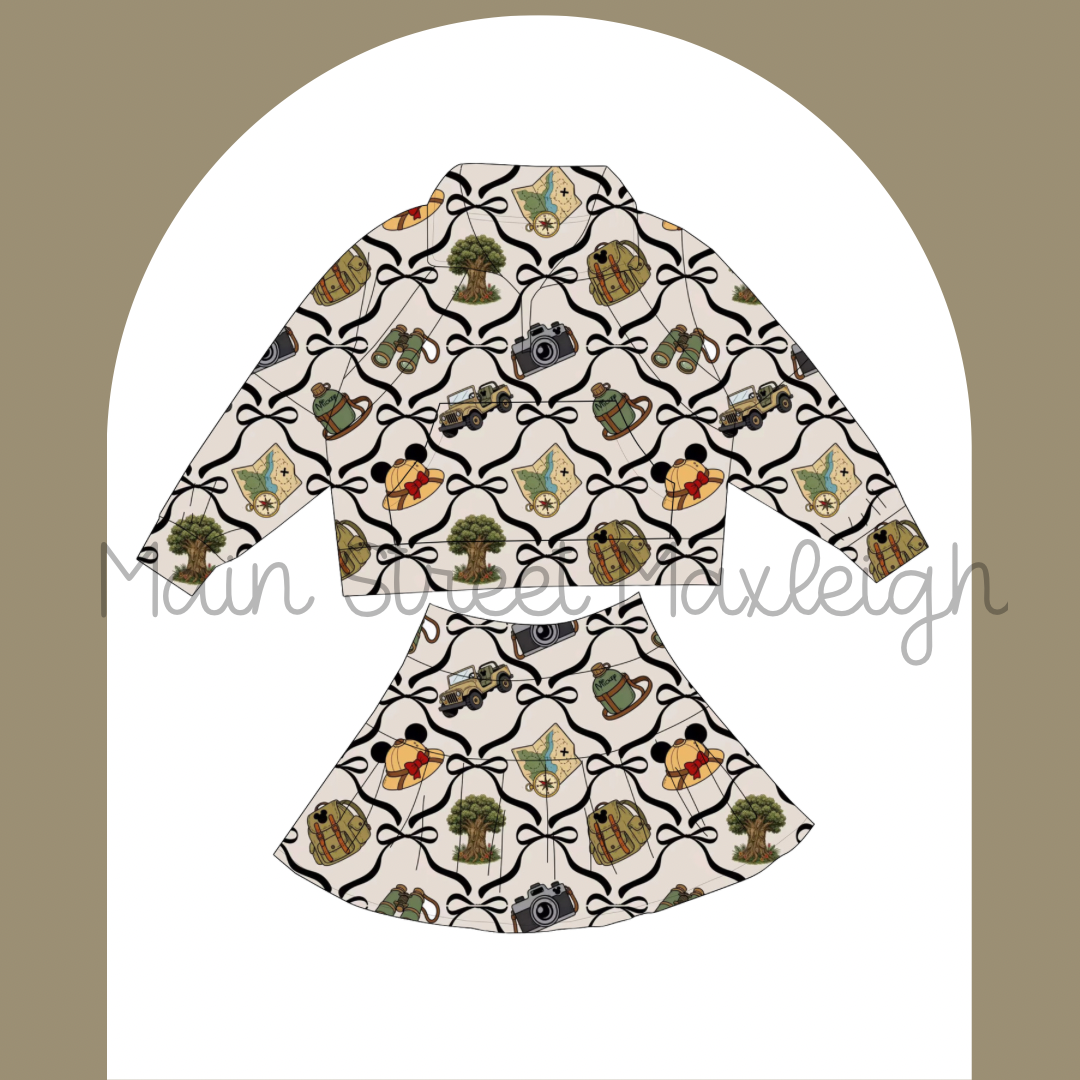 Animal kingdom zip skirt set