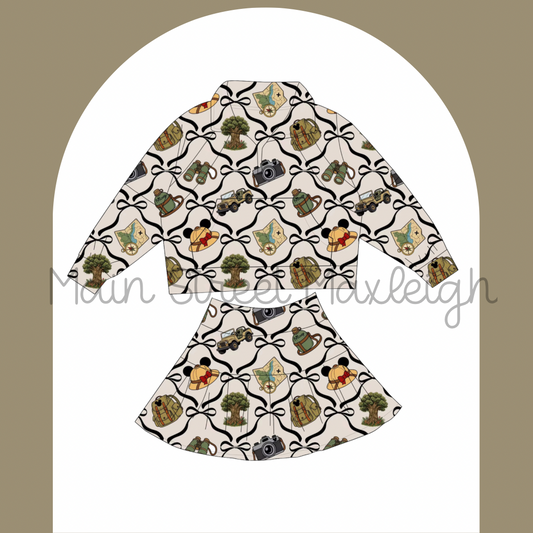 Animal kingdom zip skirt set