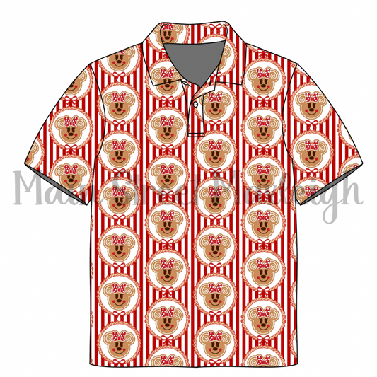 Gingerbread stripe polo