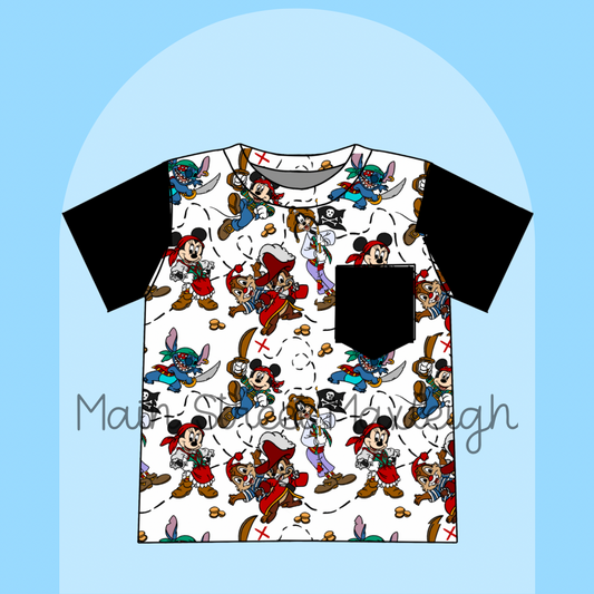 10/12 pirate pocket tshirt RTS