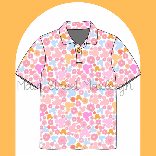 Floral mouse polo