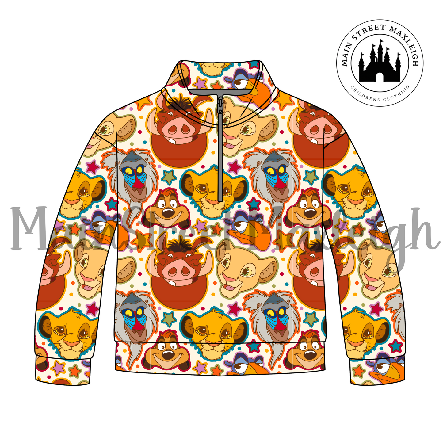 Hakuna Matata half zip up
