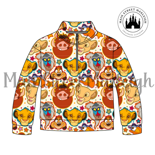 Hakuna Matata half zip up