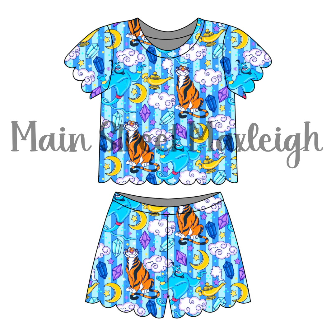 Magic lamp scallop short set