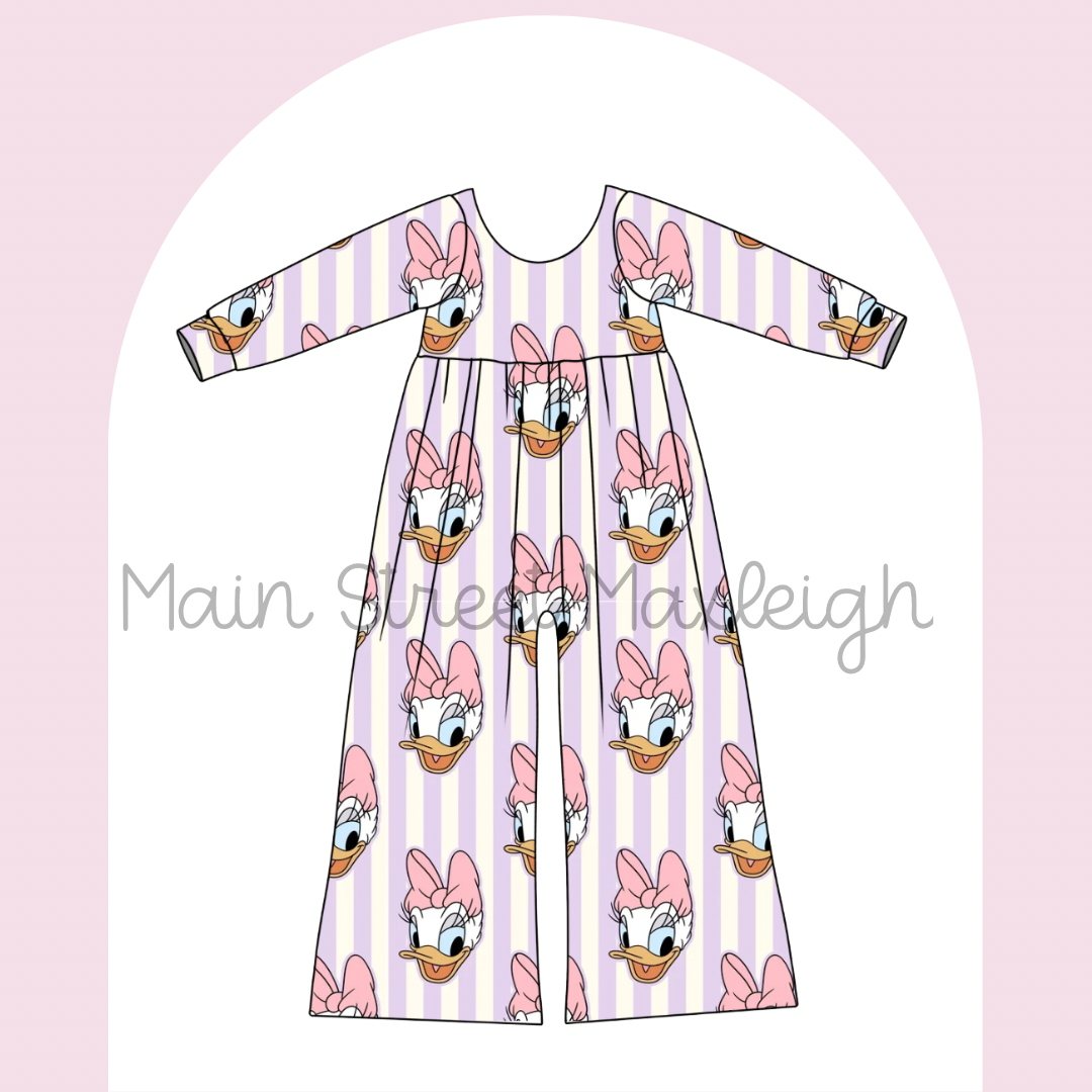Purple duck romper