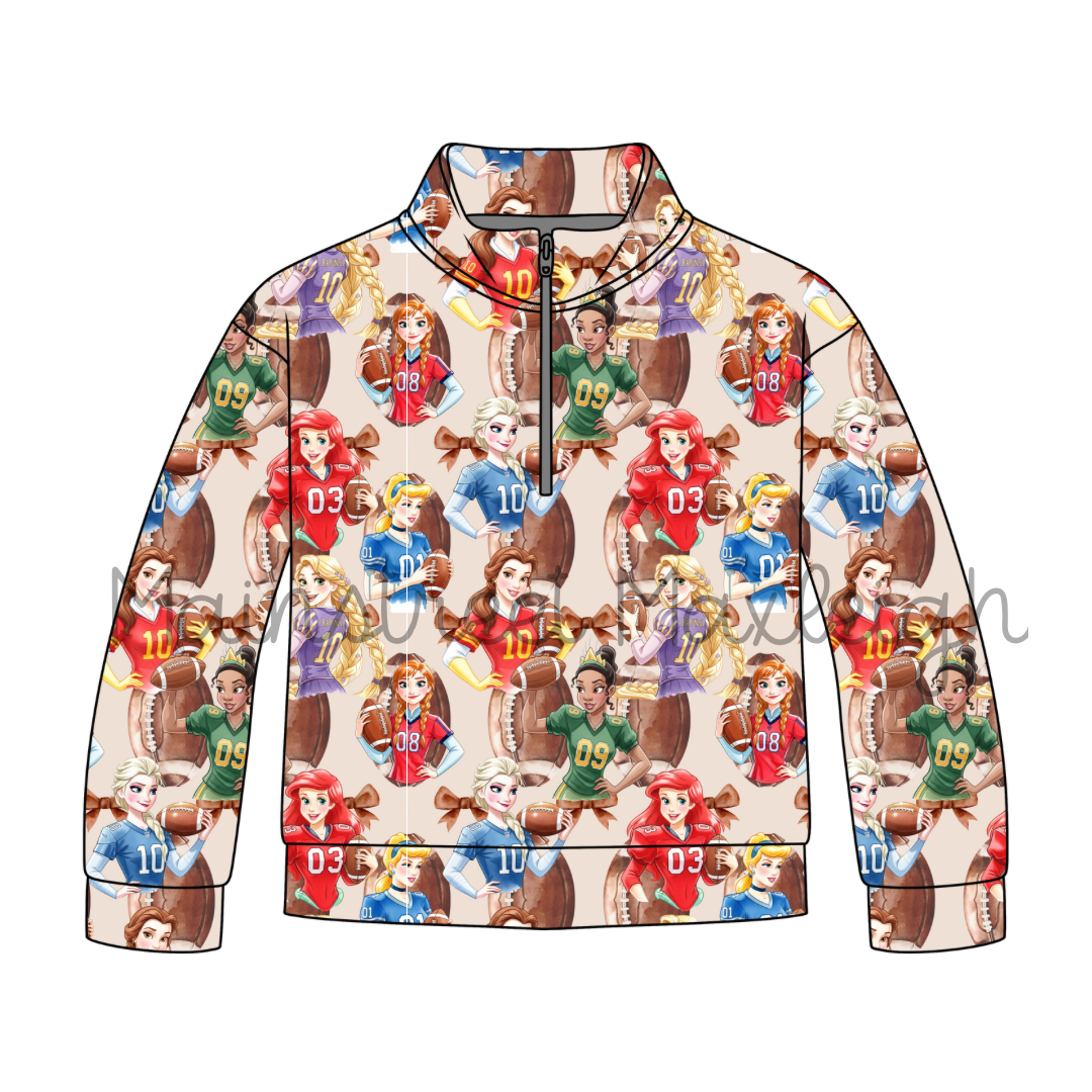 Football princesses half zip up