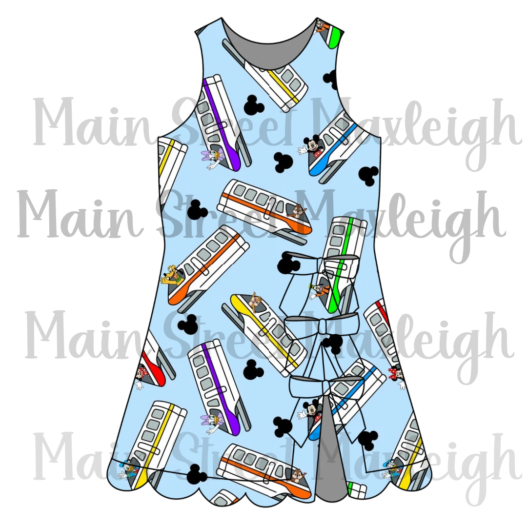 Transportation bow dress