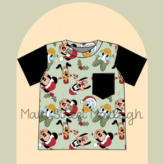 Fab 5 Santa pocket tshirt RTS