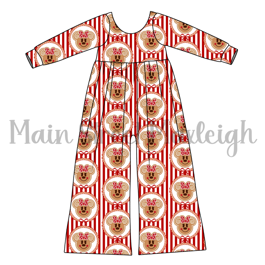 Gingerbread stripe romper