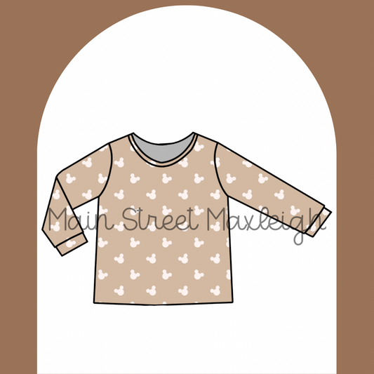 Neutral mouse long-sleeve top