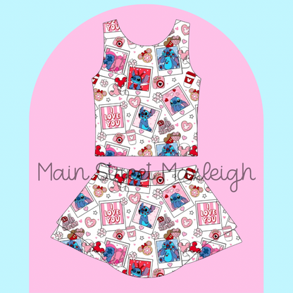 Stitch, valentine yoga set