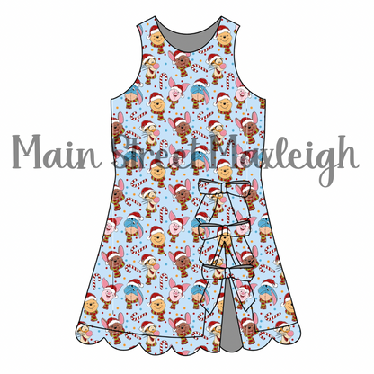 Beary Christmas bow dress