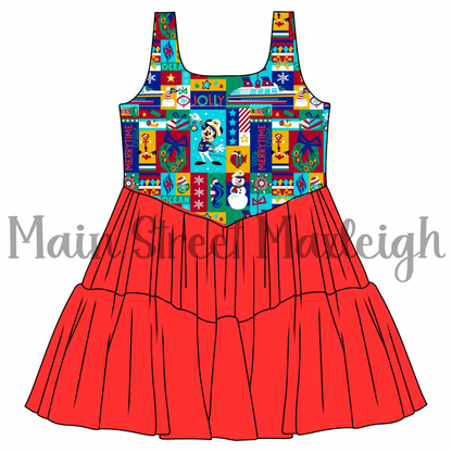 Merry time Christmas mesh dress
