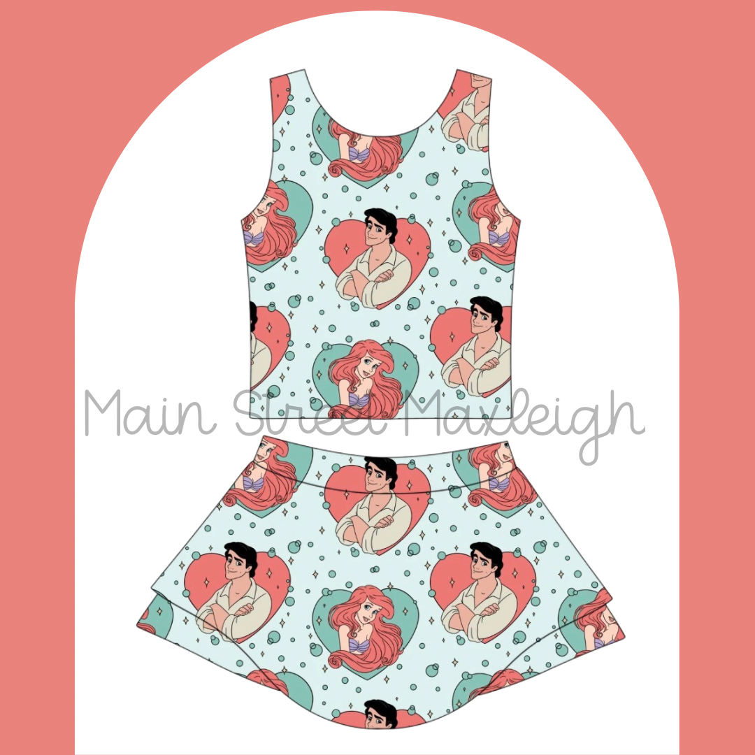 Teal mermaid yoga set