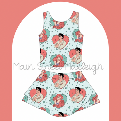 Teal mermaid yoga set