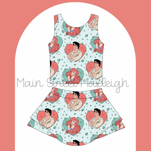 Teal mermaid yoga set