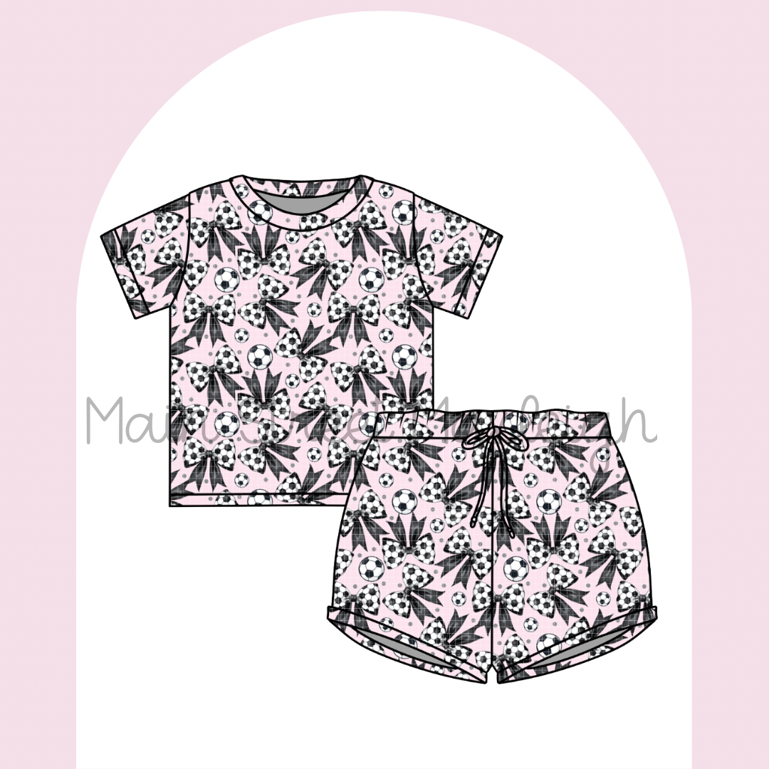 Soccer bow waffle set