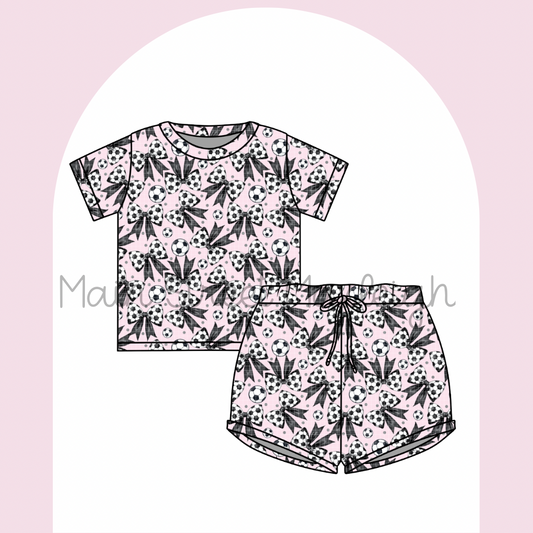 Soccer bow waffle set