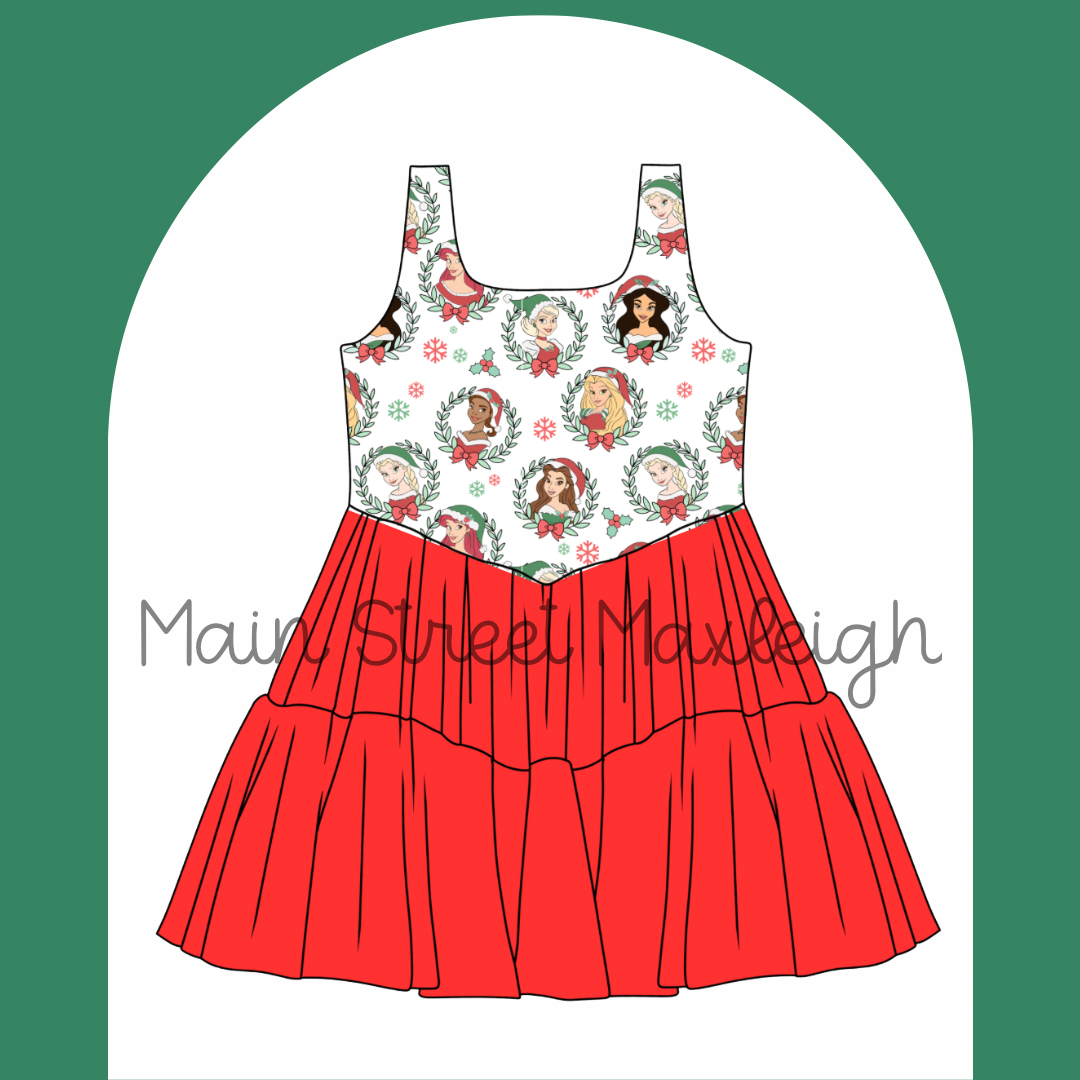 XL long sleeve holiday princess dress RTS