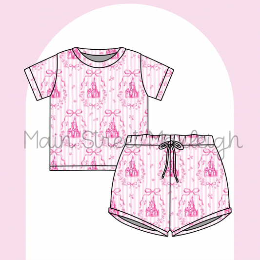 Pink stripe castle waffle sets