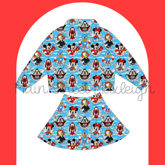 Hero cruise porthole zip skirt set