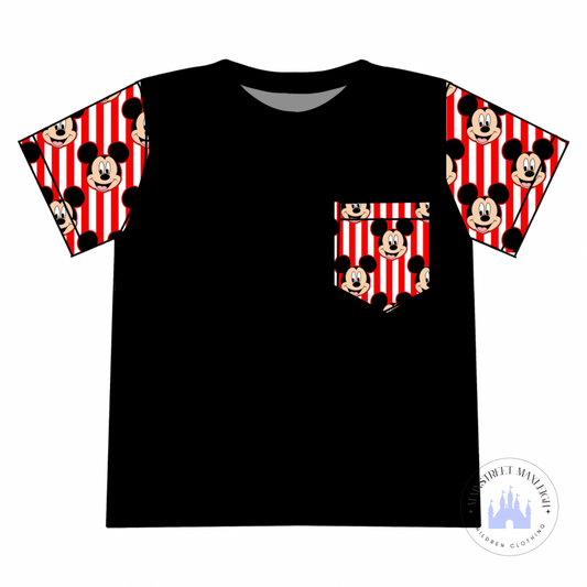 Mouse stripe pocket T-Shirt