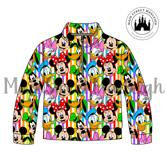 Rainbow friends half zip up