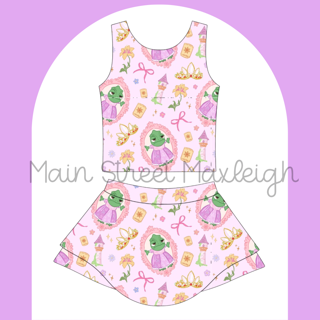 Silly chameleon yoga set