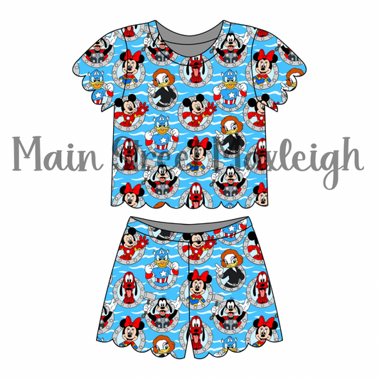 Hero Cruise Porthole Scallop Short set