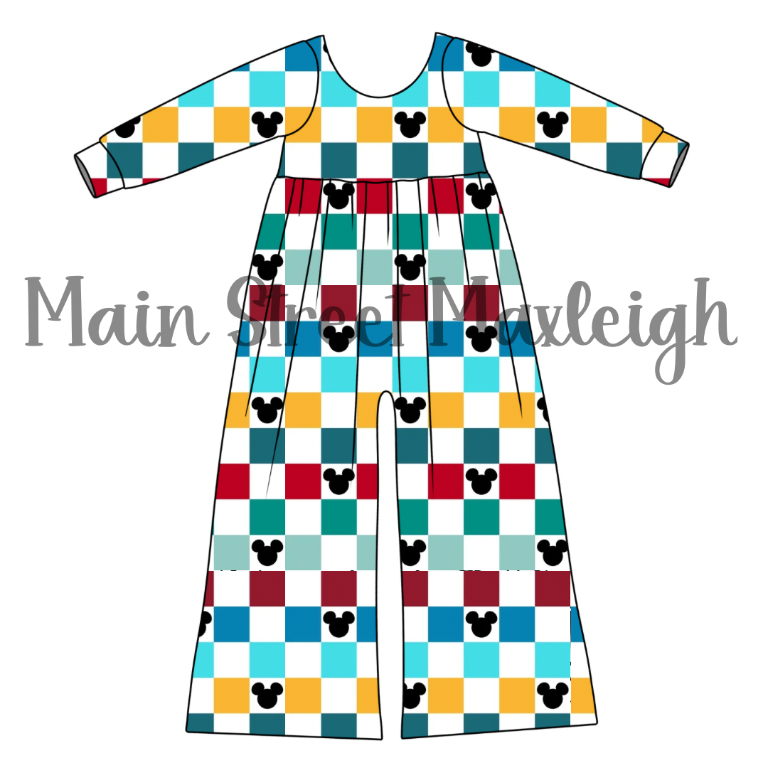 Mouse Checkerboard romper