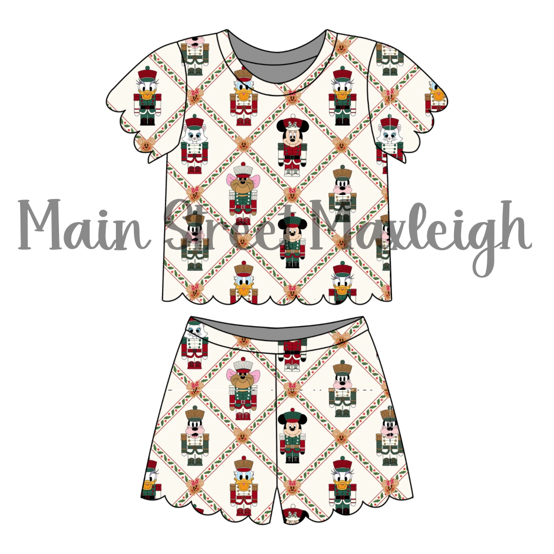 Christmas Nutcracker scallop short set