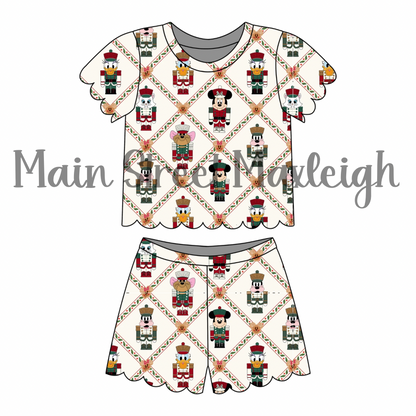 Christmas Nutcracker scallop short set