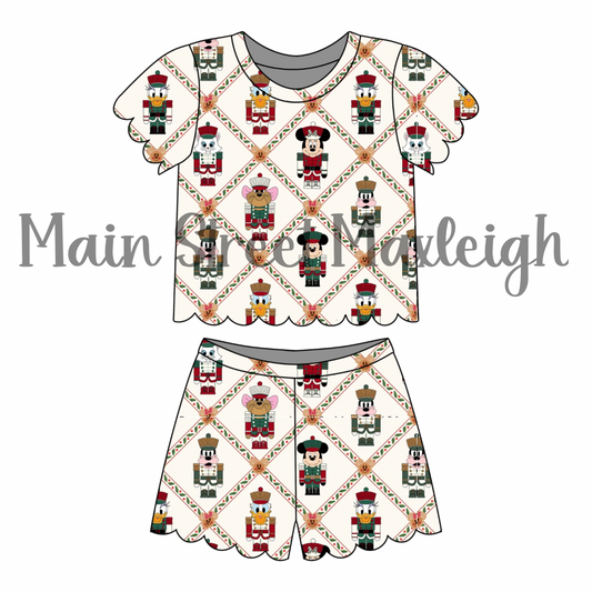 Christmas Nutcracker scallop short set